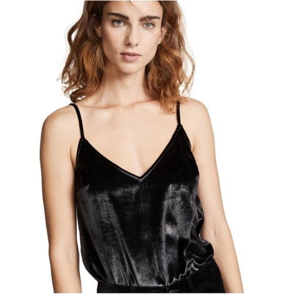 FRAME 90s Sparkle Liquid Velvet Sleeveless V-Neck Relaxed Camisole Tank Top XS - Picture 4 of 12